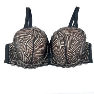 NWT Contour Plus Balconette Bra Kink Straps Black Triangles 40D Kink Starps